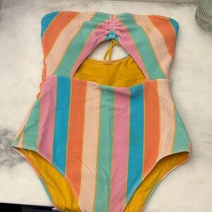 O'Neill Multicolor Striped One Piece Swimsuit